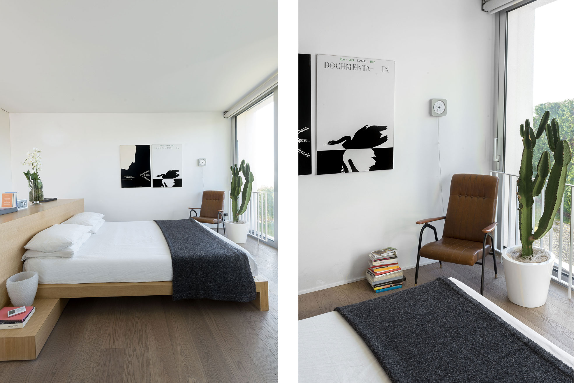 Bedroom in the concrete and minimalist villa of Rosalba Piccinni Photographer Maria Teresa Furnari