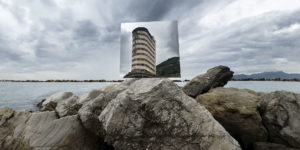 Colonia fara reflected in a mirror one of the photo of the project Ecomostro tour Photographer Maria Teresa Furnari