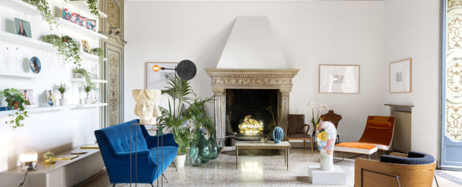 Living room of Casa Canvas, a gallery for young designers created by Thayse Viègas Photographer Maria Teresa Furnari