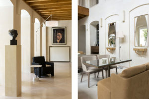 Armchair and painting in the aisle and lounge area of La fiermontina resort in Lecce Photographer Maria Teresa Furnari