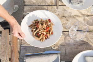 Pasta dish at Malatetsa Maison de Charme in the marche hills Photographer Maria Teresa Furnari
