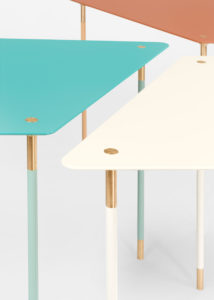 Still life of coffee tables of Aquiloni collection of the designer Derek Castiglioni Photographer Maria Teresa Furnari