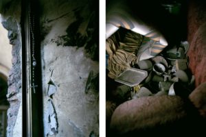 A rosary pending from a broken window one of the trail of Giampilieri after the flood Photographer Maria Teresa Furnari