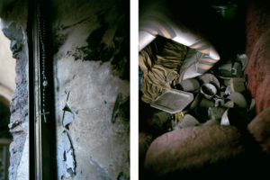 A rosary pending from a broken window one of the trail of Giampilieri after the flood Photographer Maria Teresa Furnari