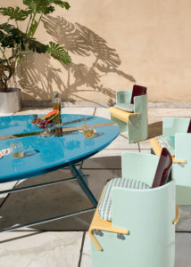 Table and Chairs Detail Supernova Collection of Derek Castiglioni Photographer Maria Teresa Furnari