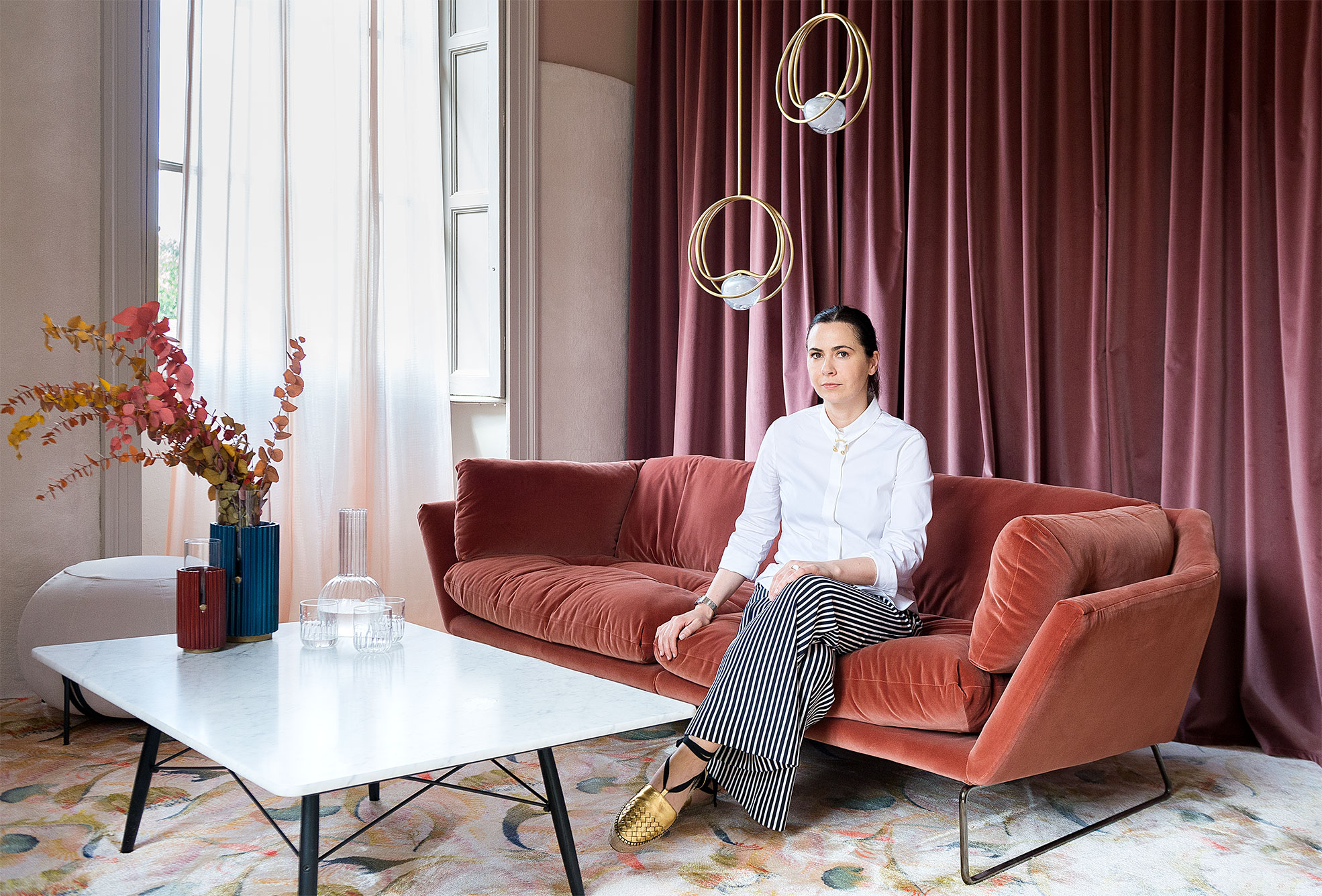 Portrait of the designer Cristina Celestino at Brera Design Apartment Photography of Maria Teresa Furnari
