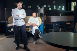 Portrait of chef Filippo Gozzoli and Chef Luca La Peccerella, at Il Memorabilia Restaurant